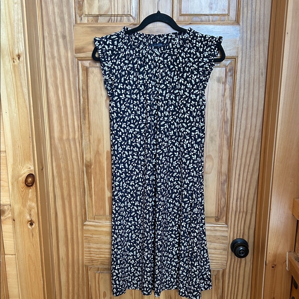 Tommy Hilfiger Navy and Cream Aline Midi Dress